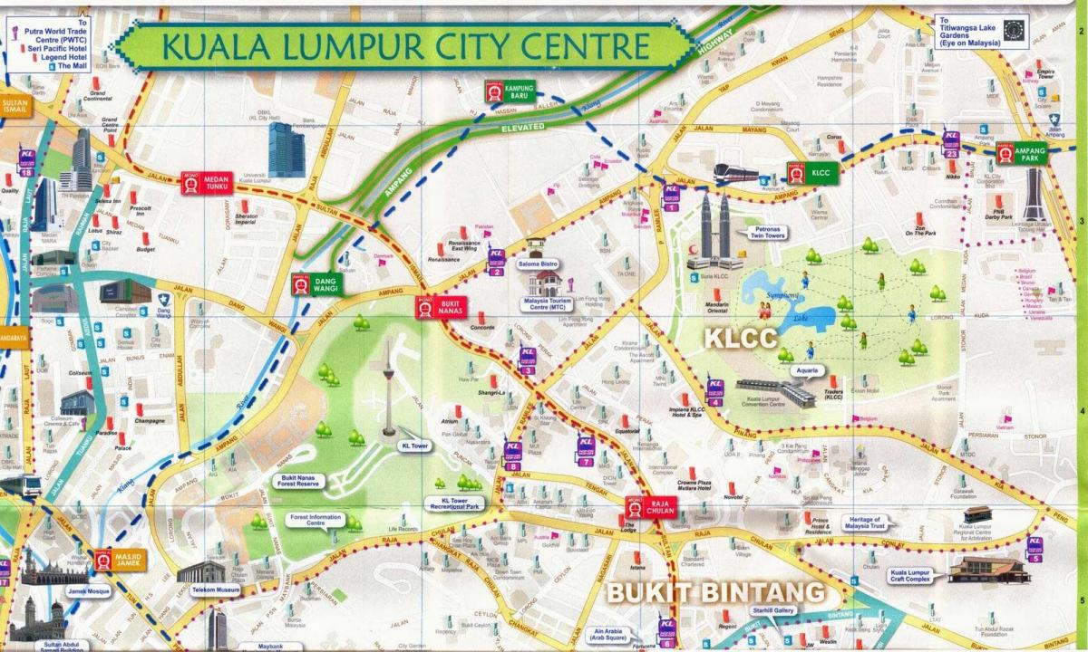 Bukit Bintang centrum handlowe na mapie