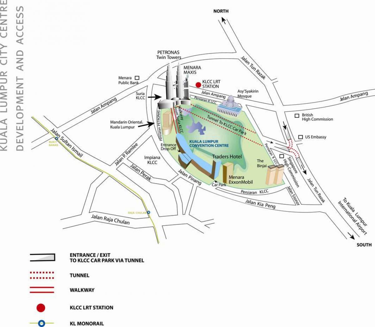 Mapa Kuala Lumpur-centrum 