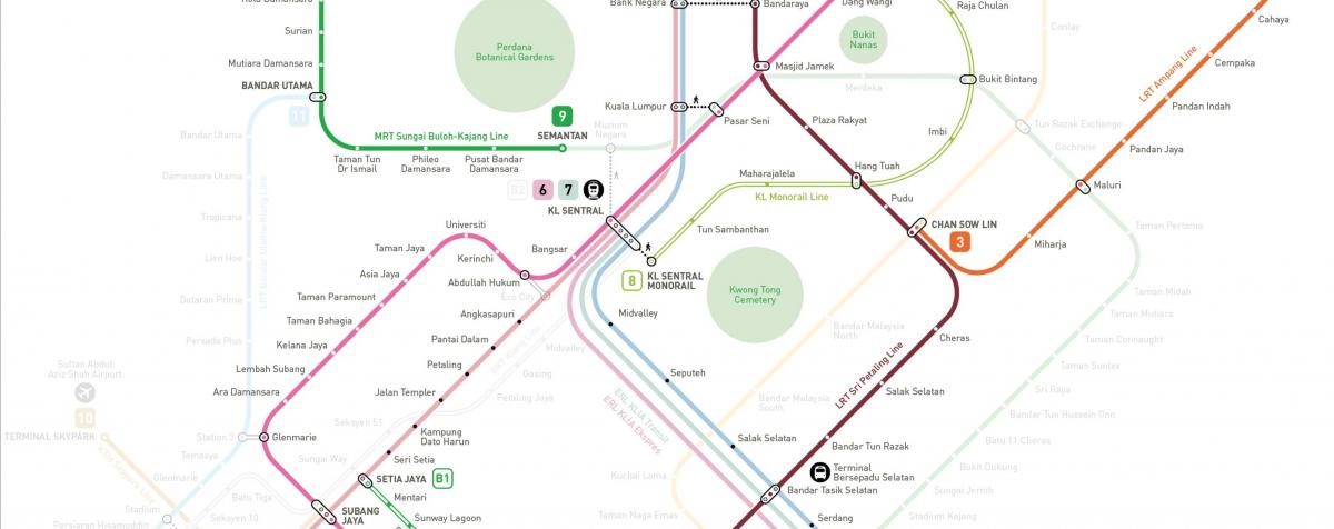 Kuala Lumpur MRT mapę 2016