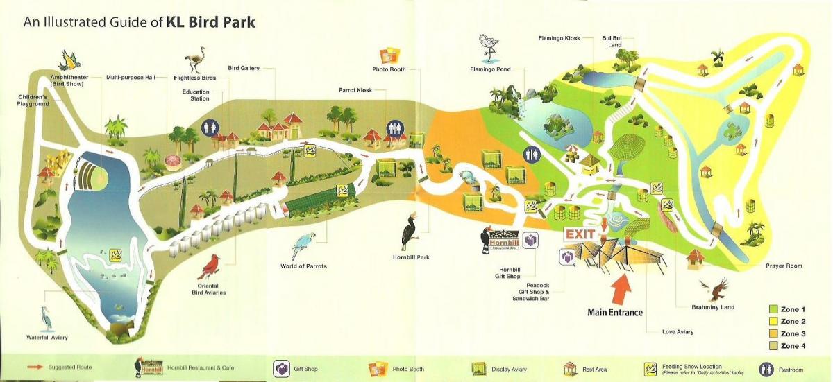 Kuala лумпурский park ptaków na mapie