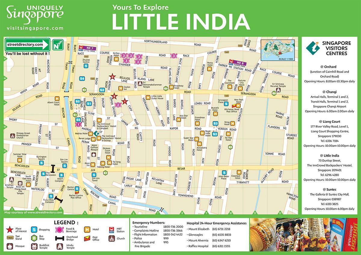 Mapa Little India w mieście Kuala Lumpur