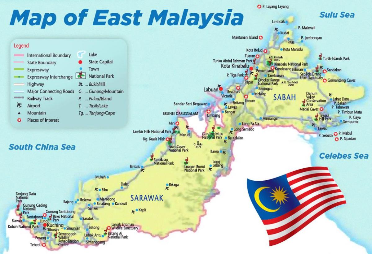 lotniska w Malezji mapie
