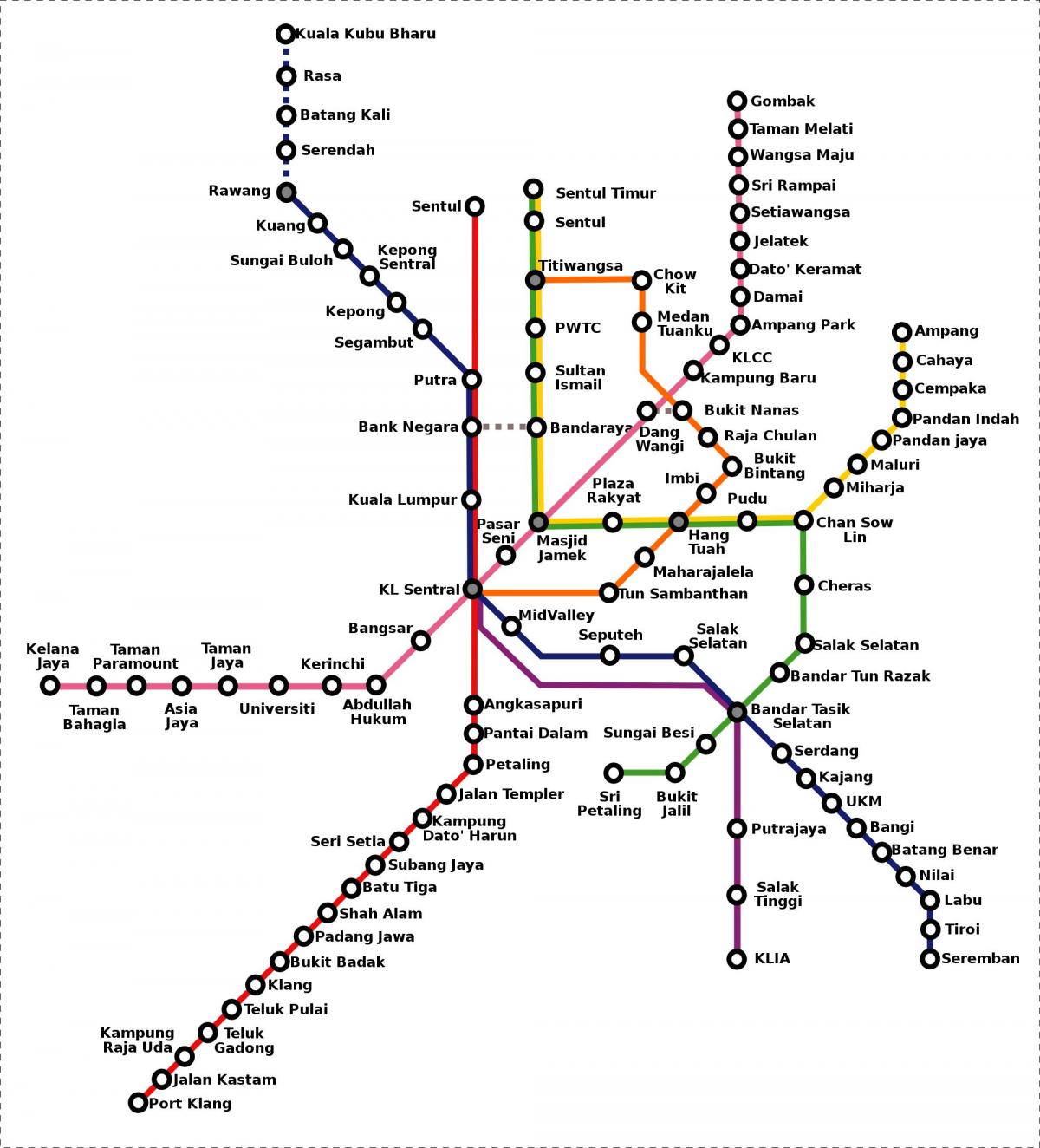 Malezja mapa metra