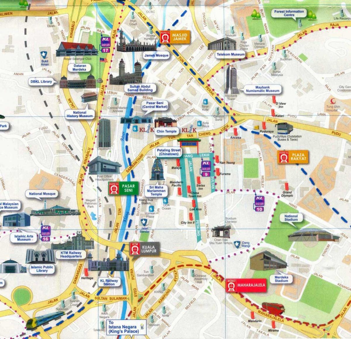 Mapę ulica Petaling Kuala Lumpur