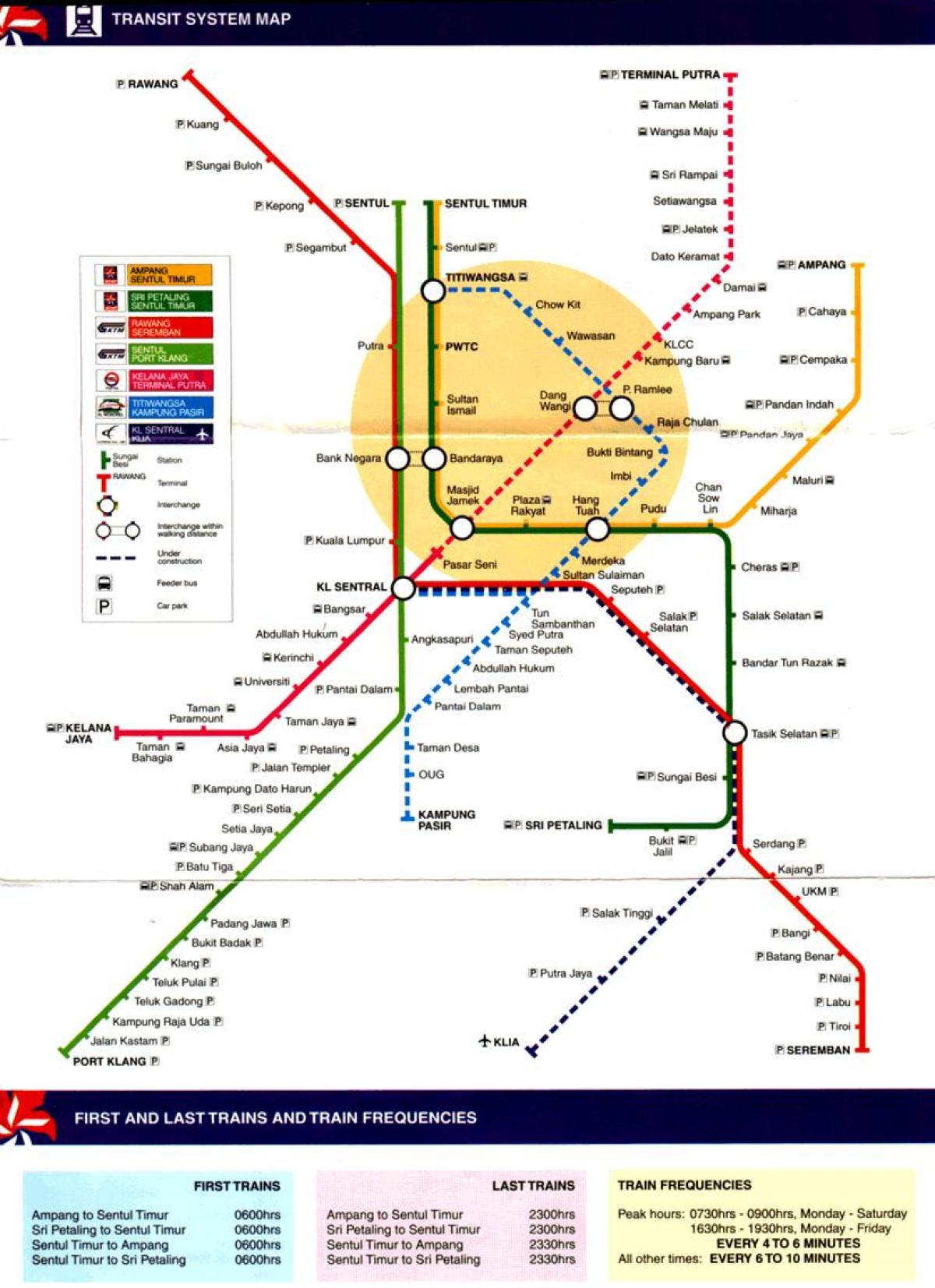 gwiazda linii LRT mapie