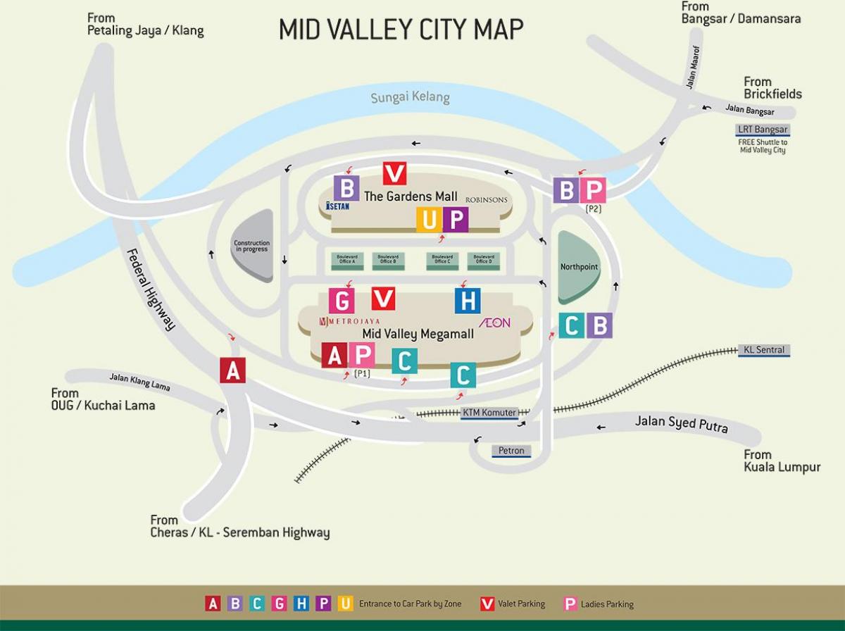 Mapa katalogu środku doliny 