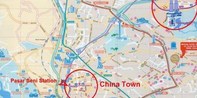 Chinatown w Kuala Lumpur mapie