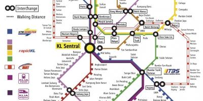 Kuala Lumpur-dworzec kolejowy mapie