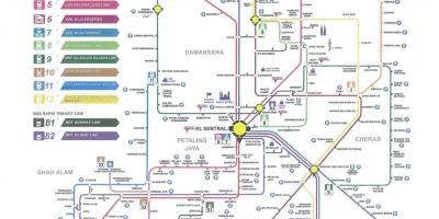 Tranzyt Kuala Lumpur kolejowych mapie