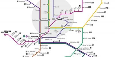 Malezja nowy LRT trasę na mapie