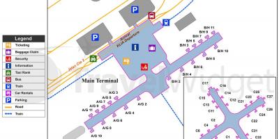 Główne lotnisko w Kuala Lumpur, terminal mapa
