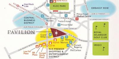 Mapa atrakcji, jak pavilion Kuala Lumpur