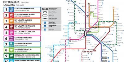 LRT station w mieście Kuala Lumpur mapie