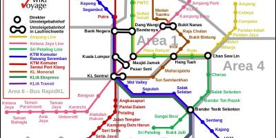 Transport publiczny w Kuala Lumpur mapie