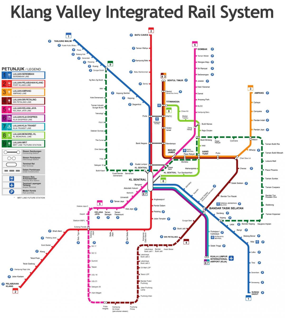 Malezja dworzec kolejowy mapie