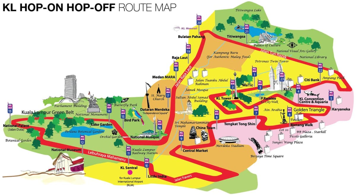 KL hop-hop-off bus mapie