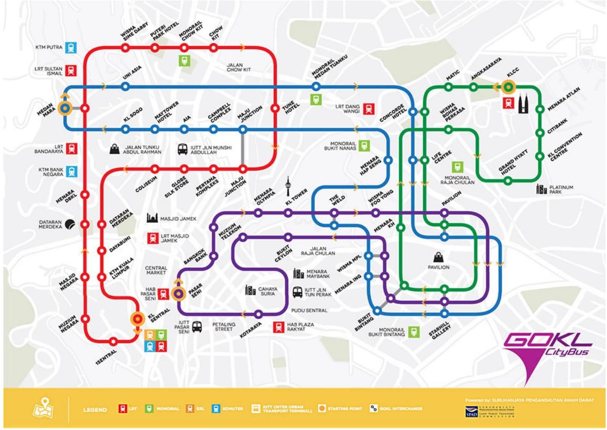 wchodzimy KL autobusów miejskich mapie