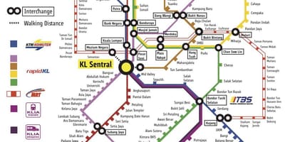 Kuala Lumpur-dworzec kolejowy mapie