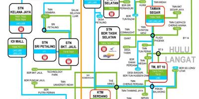 LRT KTM trasę na mapie