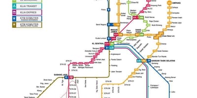 Subang Jaya LRT trasę na mapie